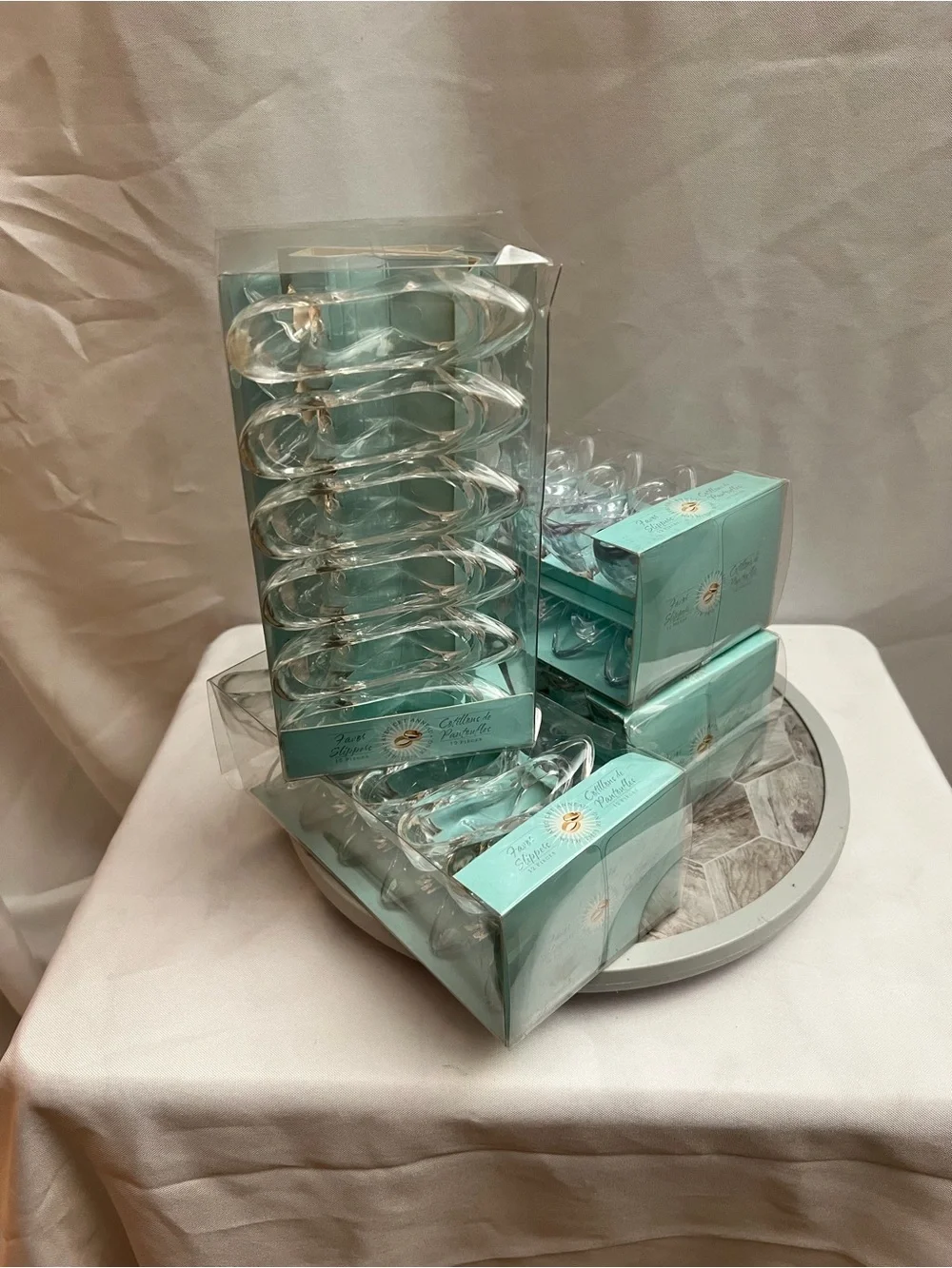 Lot of 60 Clear Cinderella Slipper Wedding Favor Ring Holders 5 Boxes